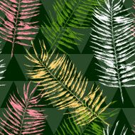 Seamless pattern with tropical leaves N2