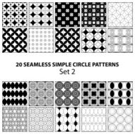 Vector set of seamless circle patterns