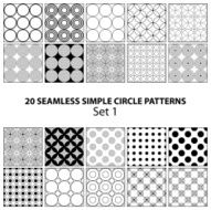 Vector set of seamless circle patterns N2