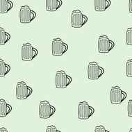 Seamless pattern with beer glasses