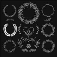 Vector illustration with set of calligraphic design elements