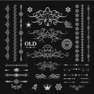 Vector illustration with set of calligraphic design elements N2