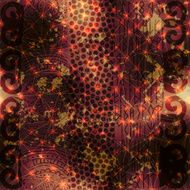 Ethnic grunge ornament with abstract lights