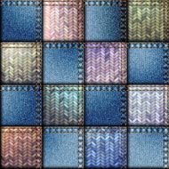 Patchwork of denim fabric N13