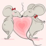 Love the mouse on background of pink hearts