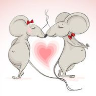 love the mouse on background of hearts