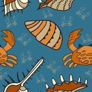 hand drawn seamless sea pattern