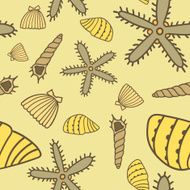 hand drawn yellow seamless sea pattern