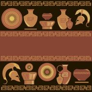 Ancient Greek ornament painted vases vector illustration
