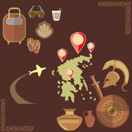 Travel to Greece vector background