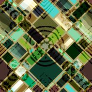 Abstract geometric pattern with grunge ornamental elements