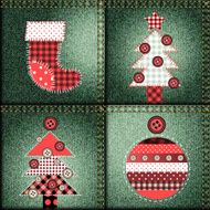 Christmas pattern in patchwork style