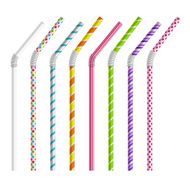 Color drinking straws vector set