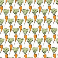 Hand drawn colorful seamless pattern with carrot