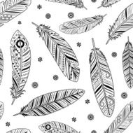 Vintage feathers pattern