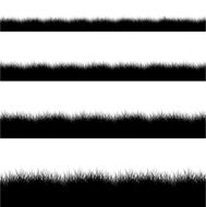 Vector modern black grass silhouette set