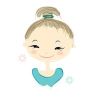 Cute Girl Smiling Sketch For Your Design N45