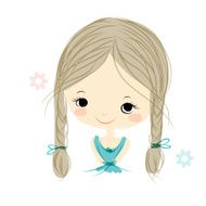 Cute Girl Smiling Sketch For Your Design N47