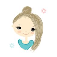 Cute Girl Smiling Sketch For Your Design N50