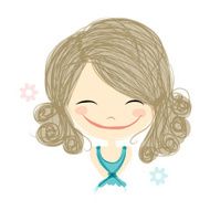 Cute Girl Smiling Sketch For Your Design N52