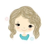 Cute Girl Smiling Sketch For Your Design N53
