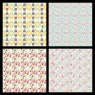 Set of seamless mosaic triangle pattern Vector geometric backgr