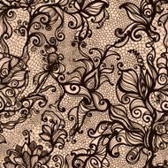 Vector lace seamless pattern of decorative flowers N2