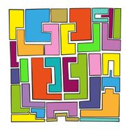 Geometric colorful abstract style square on white background