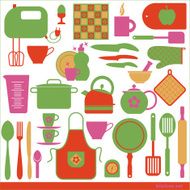 Kitchen vector background