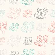 Seamless pattern with balloons Vintage doodle style N3