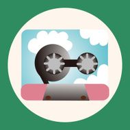 Audiotape theme elements vector eps N18