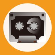 Audiotape theme elements vector eps N20