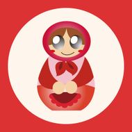 Matryoshka Russian traditional wooden doll vector pattern el N2