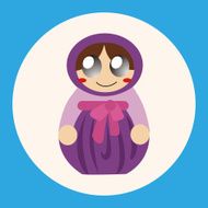 Matryoshka Russian traditional wooden doll vector pattern el N7