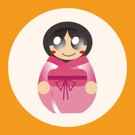 Matryoshka Russian traditional wooden doll vector pattern el N8