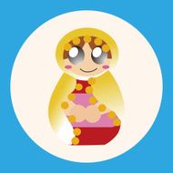Matryoshka Russian traditional wooden doll vector pattern el N9