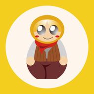 Matryoshka Russian traditional wooden doll vector pattern el N11
