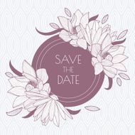 Vector floral round frame and seamless leaf pattern Vintage background