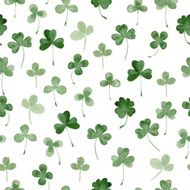 watercolor clover seamless vector pattern