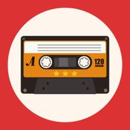 Audiotape theme elements vector eps N25