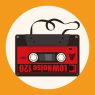 Audiotape theme elements vector eps N30