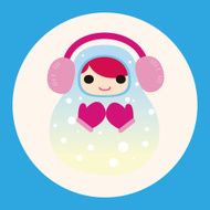 Matryoshka Russian traditional wooden doll vector pattern el N20