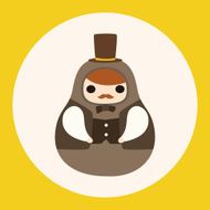 Matryoshka Russian traditional wooden doll vector pattern el N21