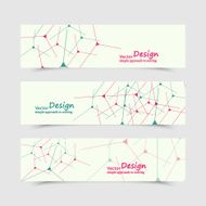 Set of banners geometric shapes with lines