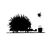 Funny hedgehog sketch for your design N10