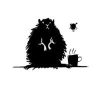 Funny rodent black silhouette Sketch for your design N2