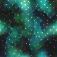 Green geometric pattern with luminous elements
