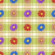 Seamless pattern of colorful chamomile