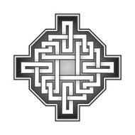 Cruciform logo template in Celtic knots style
