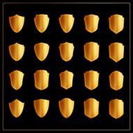 Set of 20 blank golden vintage frame label Vector EPS10